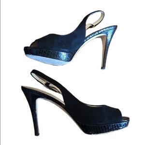 Kate Spade Suede Peephoke Croc Embossed Detail